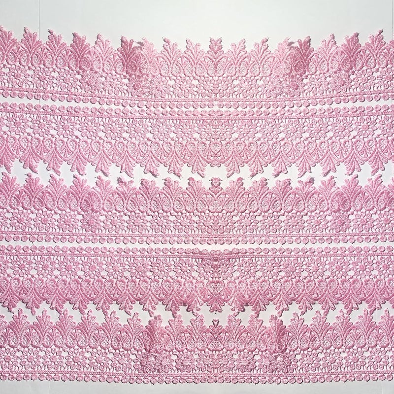 DKKUAYANGUP (Dark Pink Floral Lace Trim - 5 Yards, 9cm Wide | Wedding Dress Embellishment, Gift Packaging, Party Decor | DIY Sewing & Craft Supplies - Image 5
